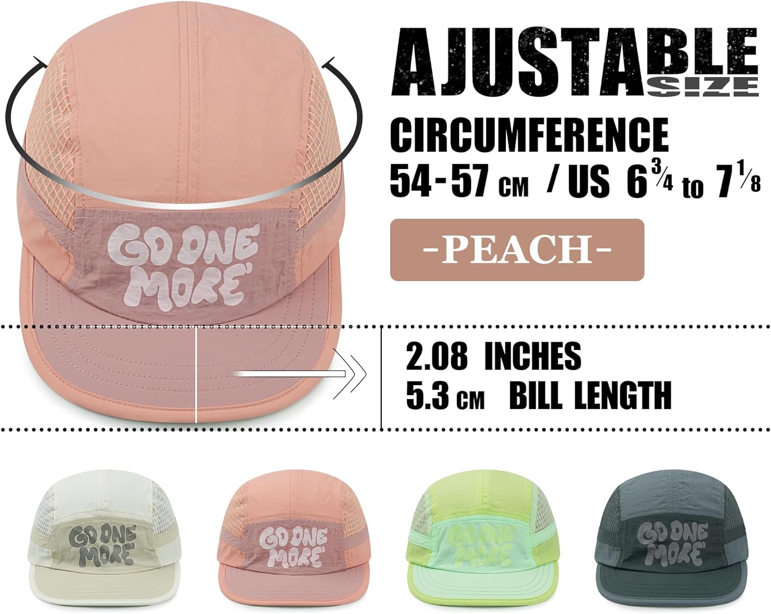 Croogo Short Brim 5 Panel Baseball Cap Mesh Quick Drying Summer Cap for Men Women Lightweight Breathable Sports Hat - Image 6