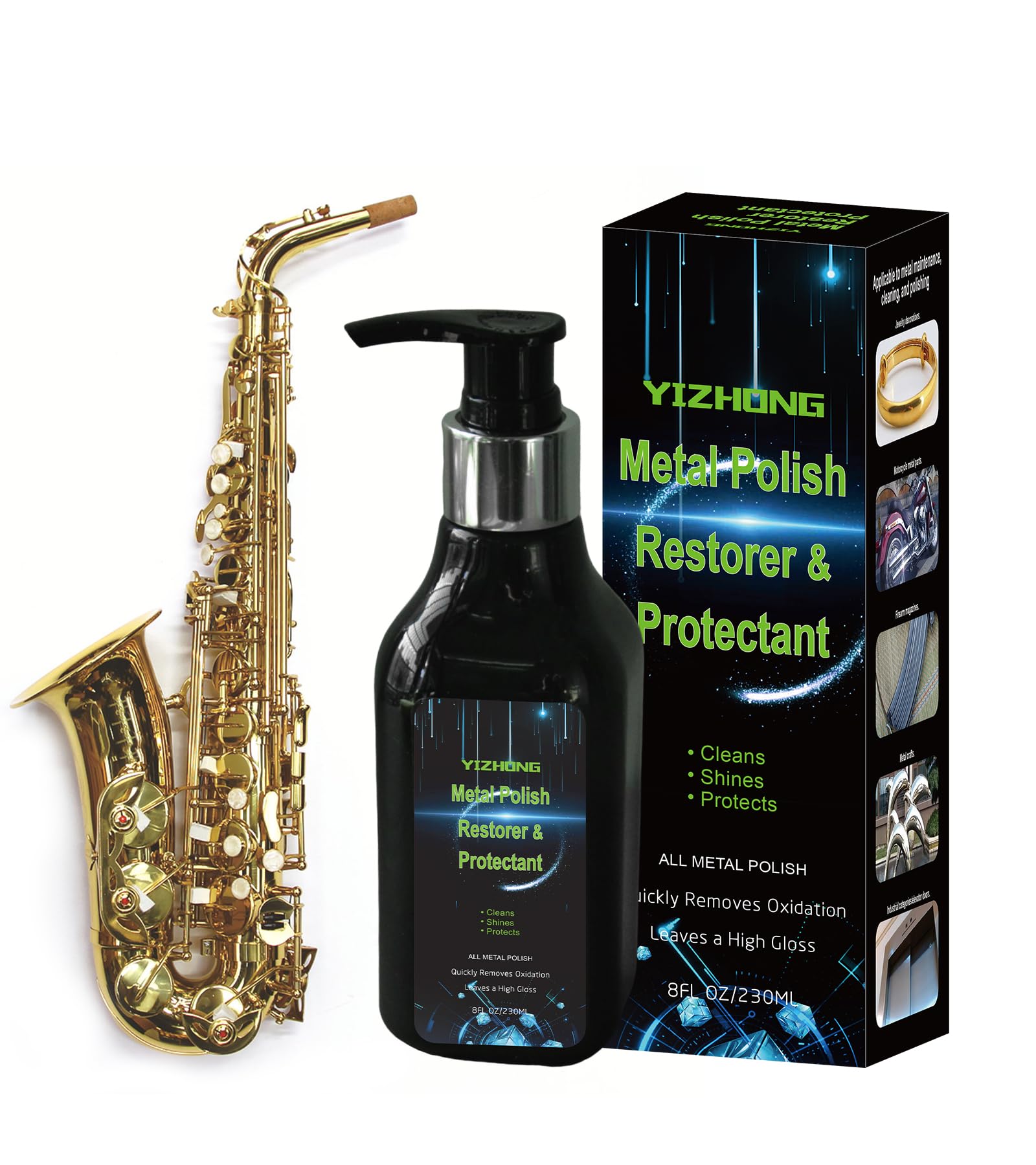 Musical Instrument Polishing Cleaning, Rust Removal, Restoration & Oxidation Protection Kit Various Instruments, Suitable for Brass, Silvering,Chrome-Plated Metal, Stainless Steel Surfaces