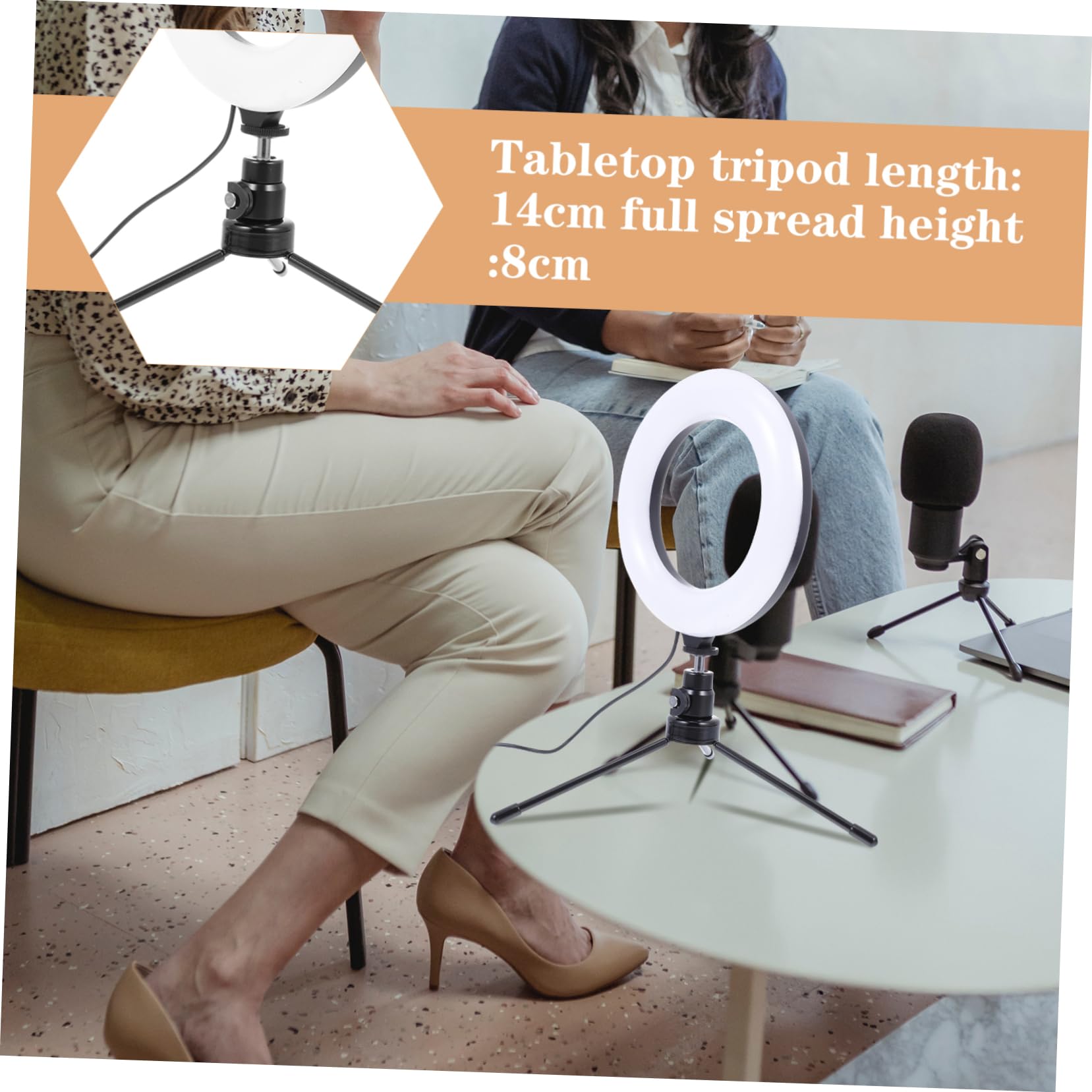 MERRYHAPY 6 Selfie Light Ring Live Streaming Led Fill Light Clip-on Tripod Computer Lamp Abs Material 360° Adjustment Practical for Vloggers