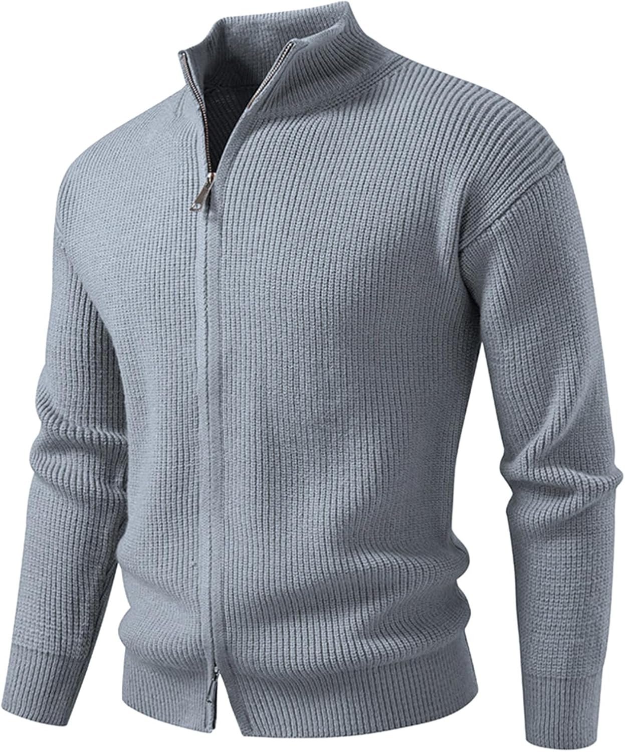 Men's Classic Cardigan Sweaters Stand Collar Slim Fit Casual Knitted Sweater Jacket, M-3XL