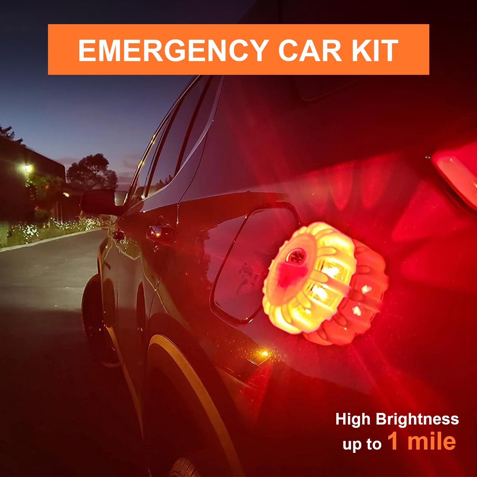 6 luces LED recargables de advertencia para carreteras, con base magnética y gancho, 9 modos de luz para la seguridad vial, para coches, camiones, barcos