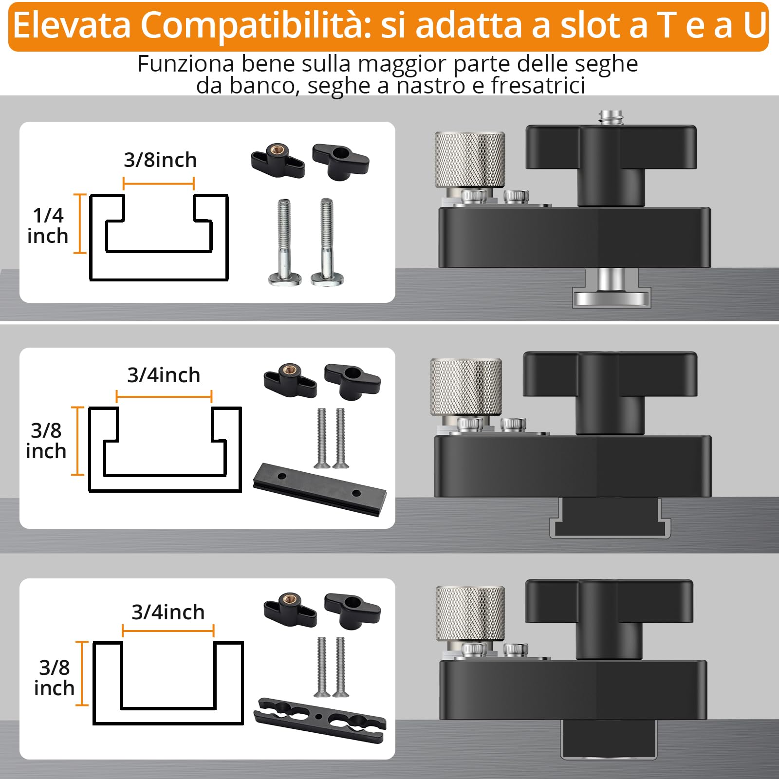 Neoteck Guida Sega Circolare Thin Rip Jig con Scala Graduata, Doppio Cuscinetto Antirimbalzo, Scala 150mm/6" Estensione 20,5cm, Indicatore Calibrabile Taglio 1/32", per Binario T 3/8"x3/4"