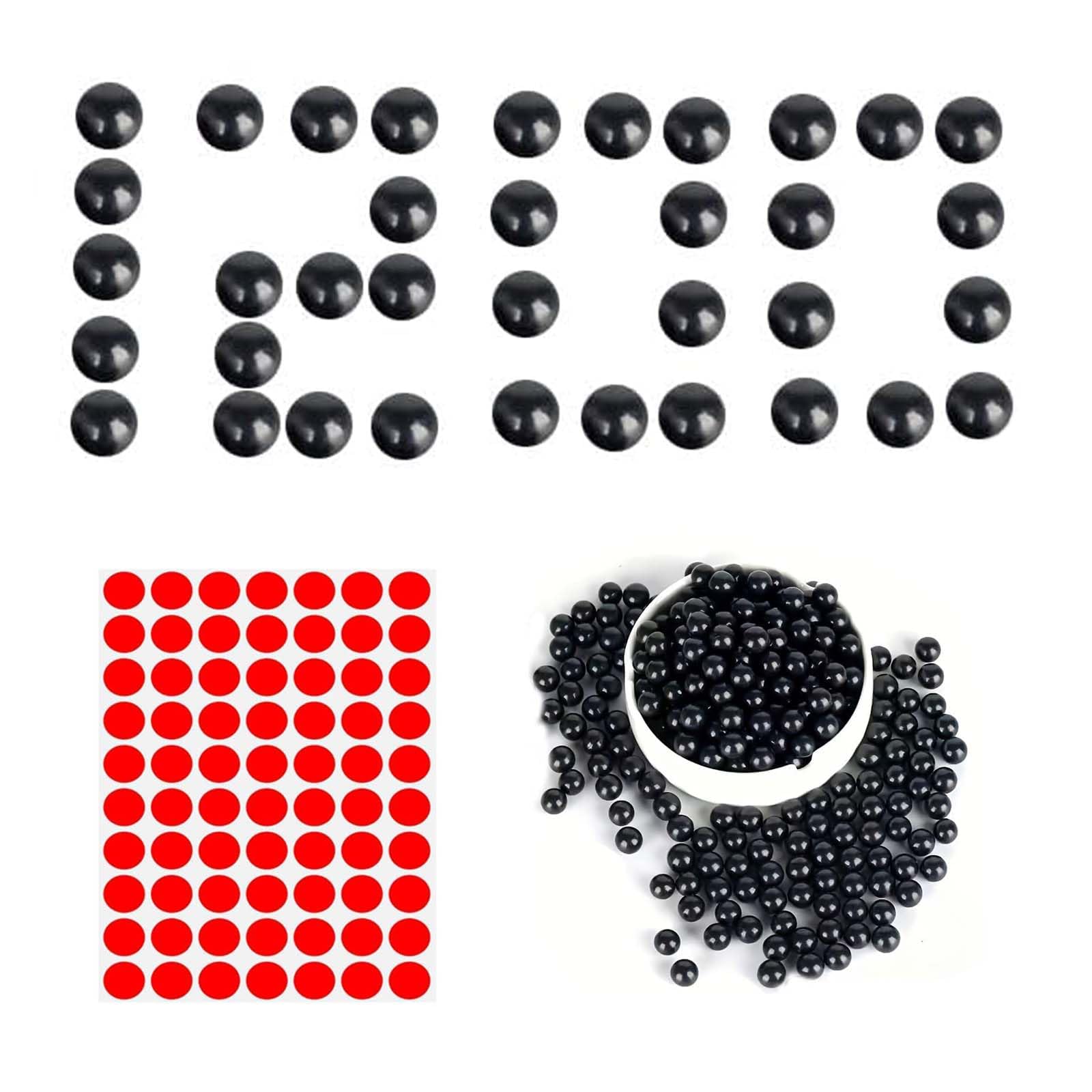Confezione da 1200 palline di argilla rotonde biodegradabili con 280 adesivi rotondi a pois – Lance-pietra catapulta – Pallina di argilla dura – Pallina di lancia riciclabile