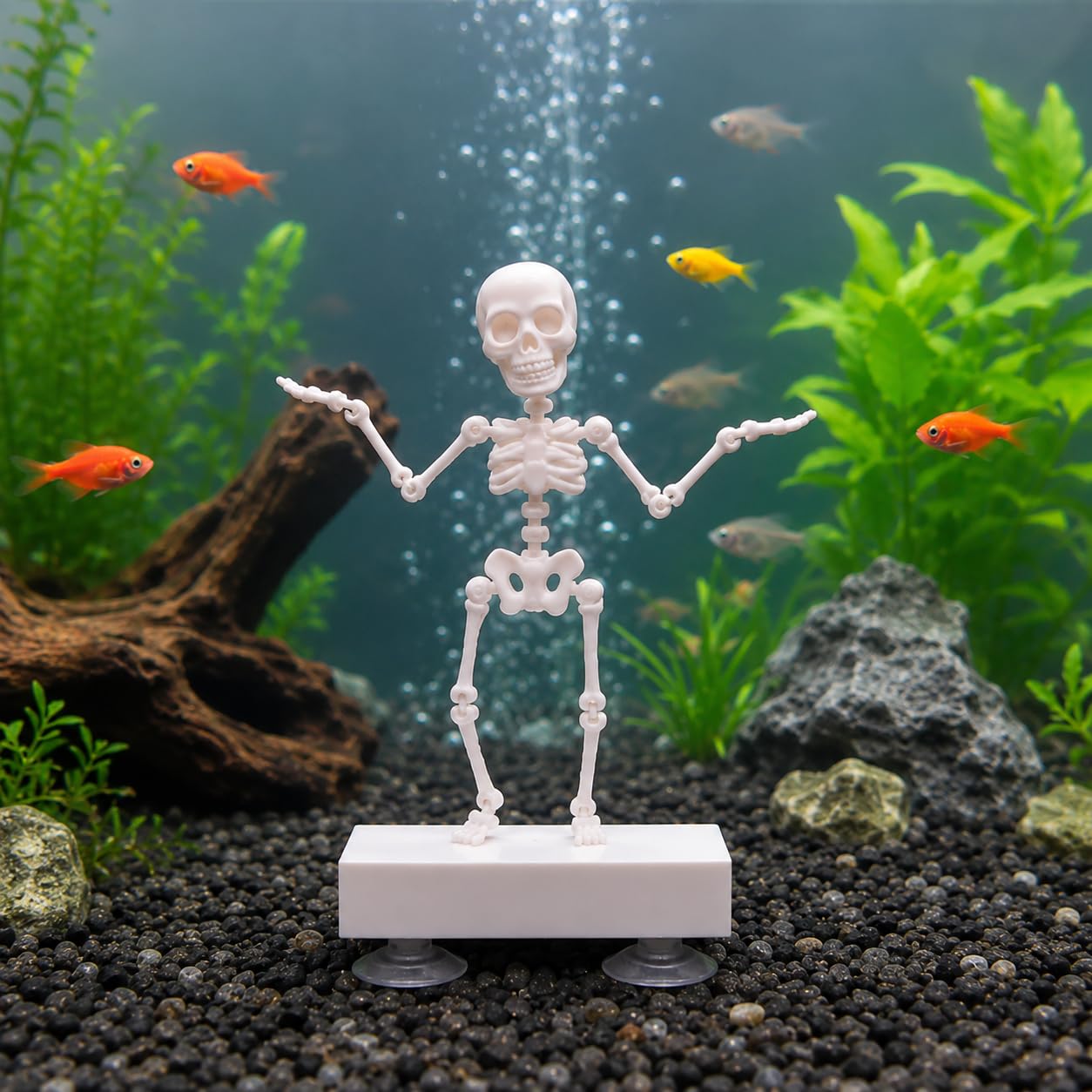 WobbleBag Dancing Aquarium Skeleton Decoration | 3D Printed Moving Skeleton for Fish Tank | Viral Dancing Skeleton Aquarium Ornament | Unique Fish Tank Decor-picture-38