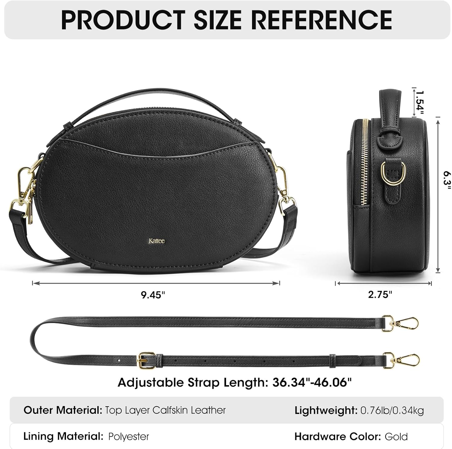 Kattee Crossbody Leather Bags for Women, Small Genuine Leather Cross Body Shoulder Bag for Woman Trendy Purse with Top Handle - Image 4