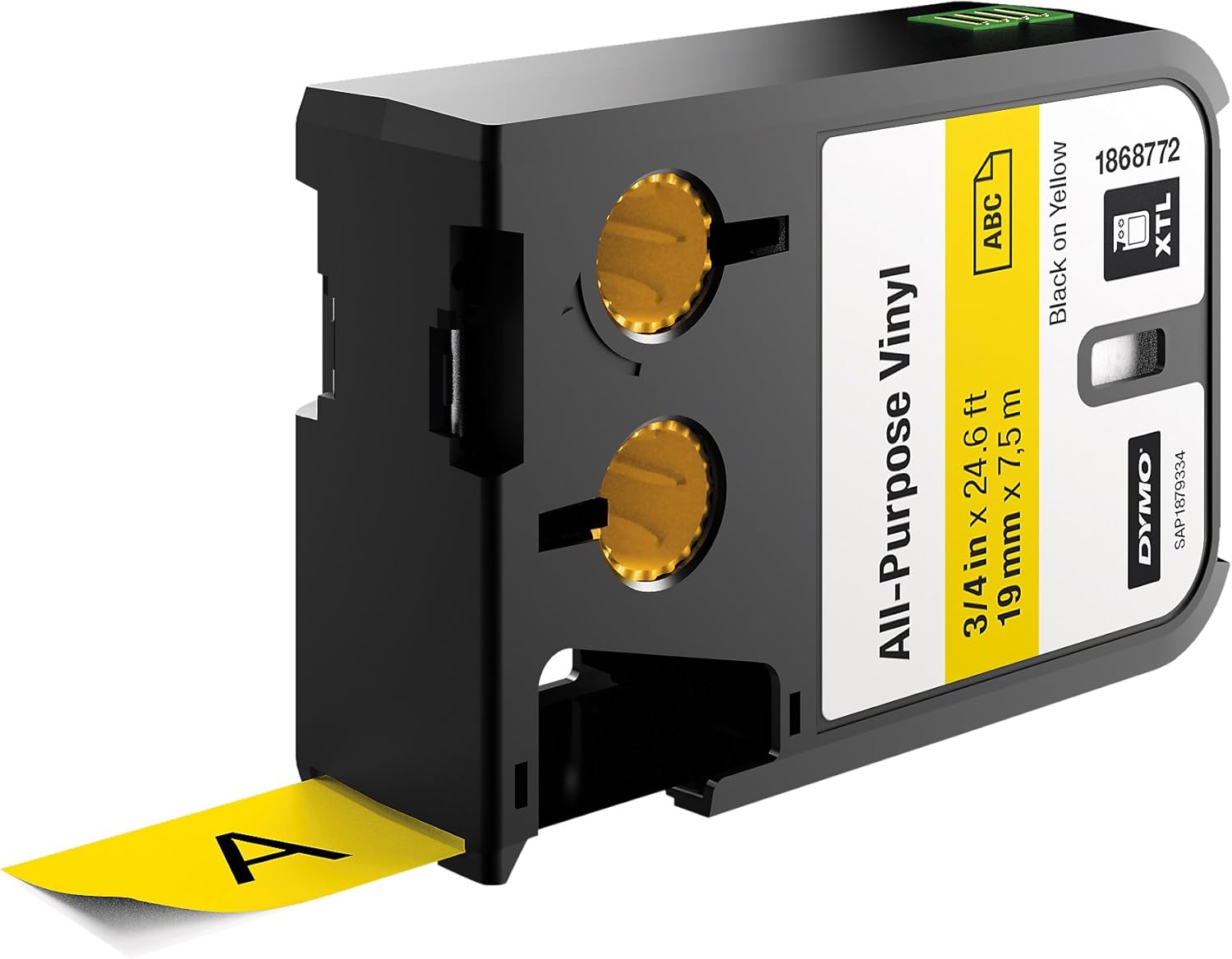DYMO 1868772 All-Purpose Labels for DYMO XTL Label Makers, 3/4" - Black on Yellow : Office Products