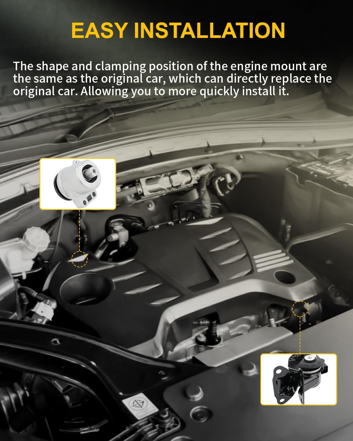 OCPTY Engine Motor Mount Transmission Mount and Torque Strut Mount Set Compatible with 2007-2012 for Mazda CX-7 2.3L/ 2.5L # A4440, A4419, A4425 3PCS