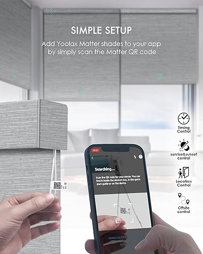 Miniatura 123 de Yoolax Persianas inteligentes, persianas enrollables motorizadas, persianas automáticas para ventanas, persianas motorizadas compatibles con Alexa