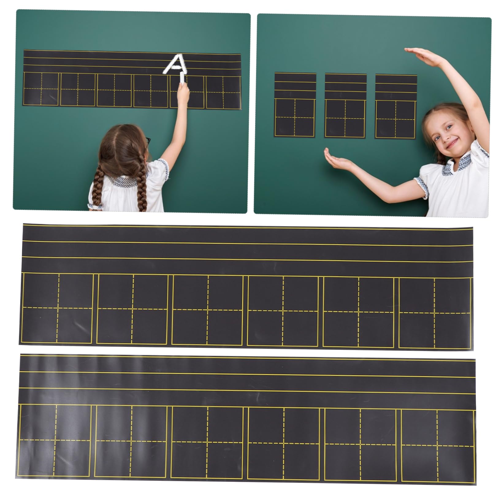 Magnettafel Schwarz 2 Stück Gummi, Löschbare Planke für Kühlschrank