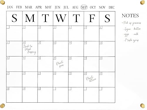 Miniatura 8 de Martha Stewart Grayson - Calendario de pared acrílico con notas con marcador de borrado en seco y accesorios de montaje, 24 x 18 pulgadas, con