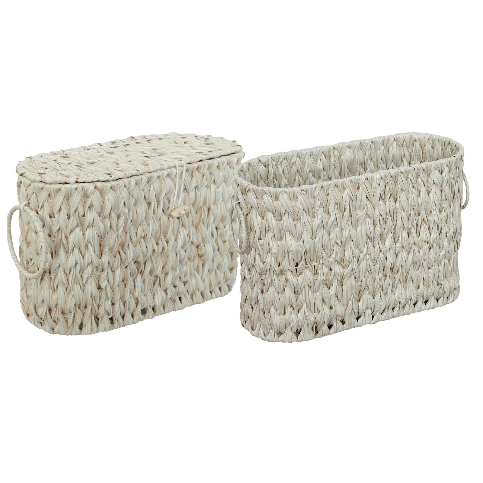Coeusy Toilet Paper Basket,Wicker Toilet Paper Storage with Lid