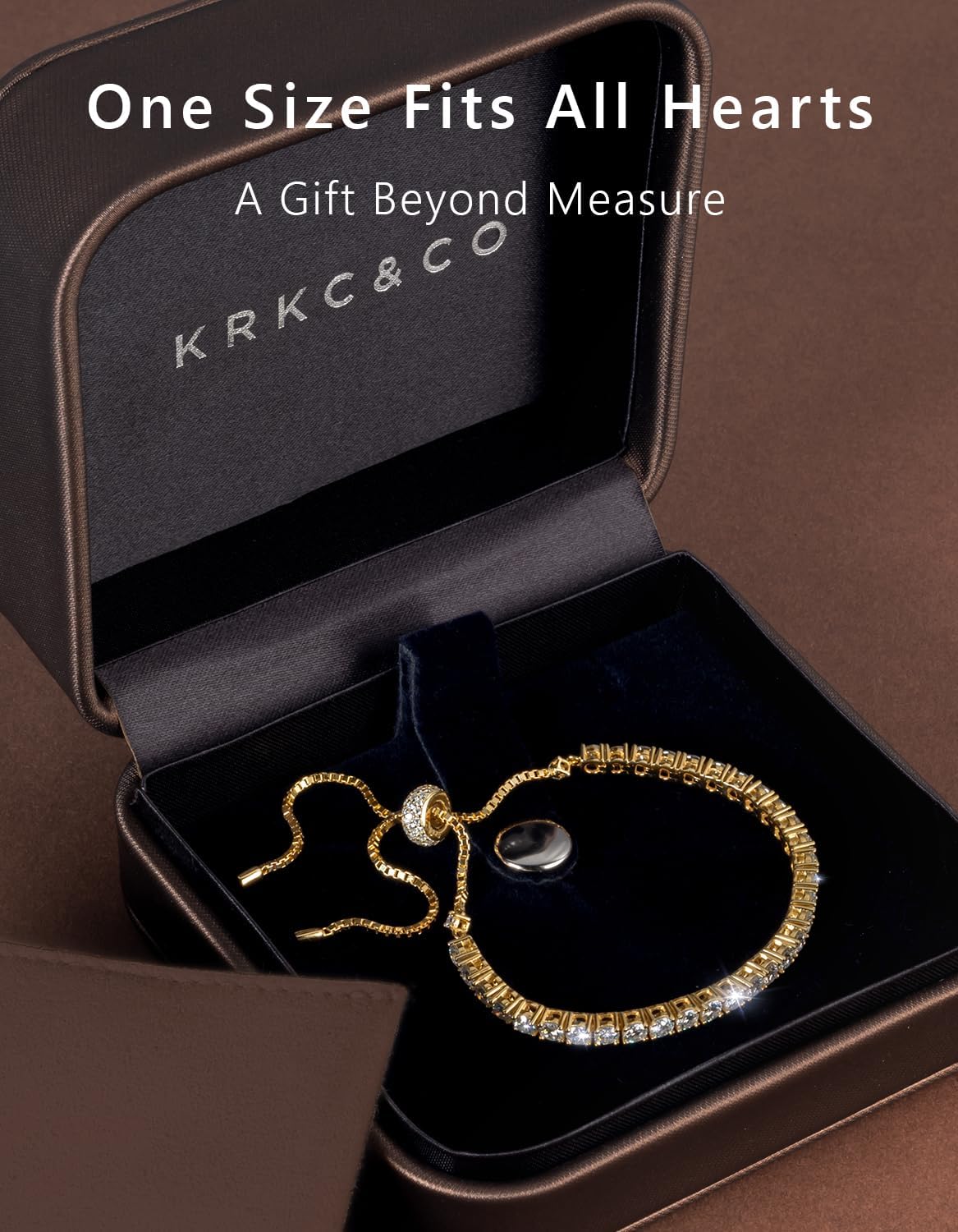 KRKC&CO Women’s Gift – Adjustable Moissanite Bolo Tennis Bracelet for Women, 1.6-8.0 ct.tw, D Color VVS1, Hypoallergenic 925 Sterling Silver, Luxury Box Elegant Jewelry for Her