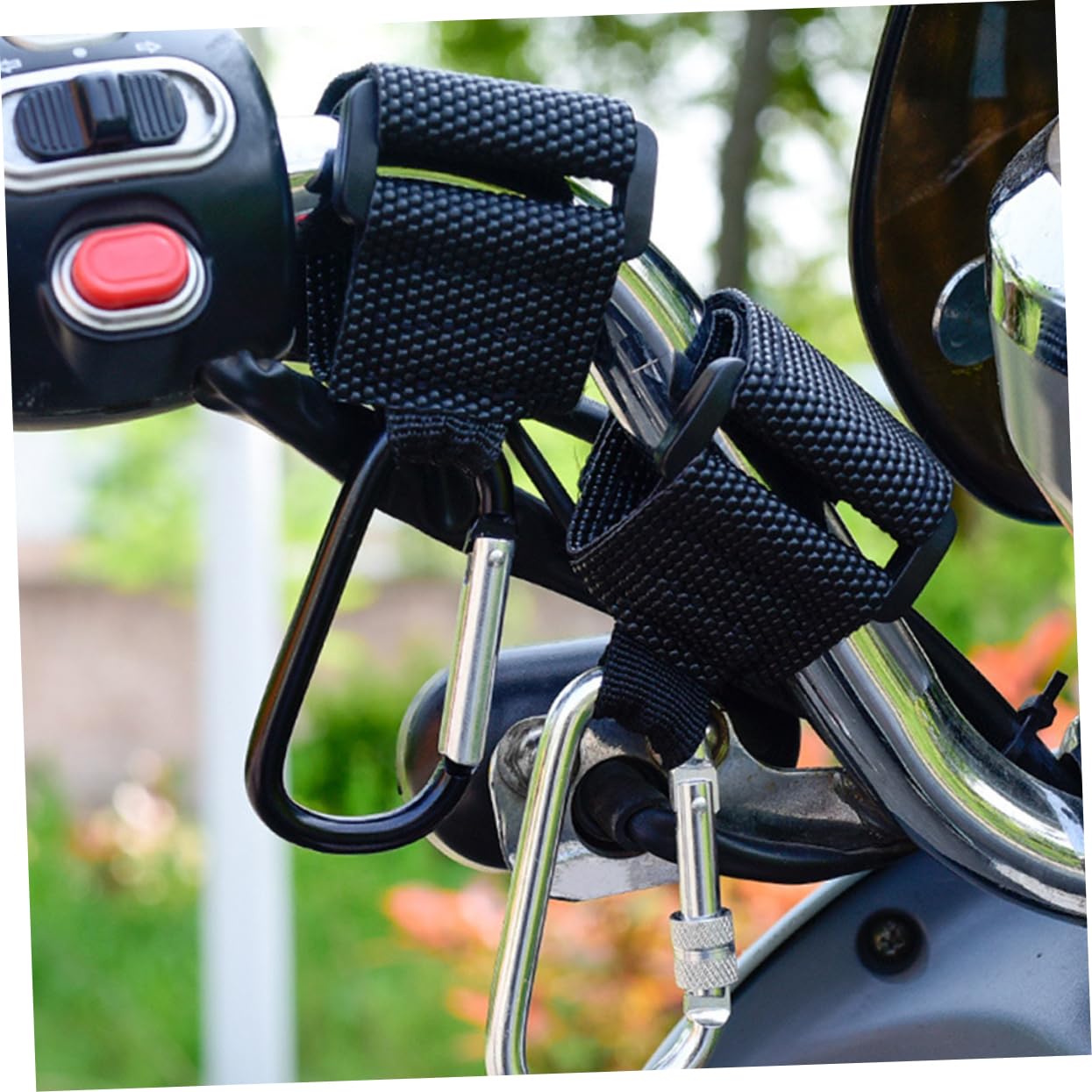 minkissy 2Pcs Shaped Stroller Hooks Heavy Duty Buggy Hanger for Shopping Bags Diaper Bags and Accessories Carabiner Clips for Stroller and Motorcycle Use