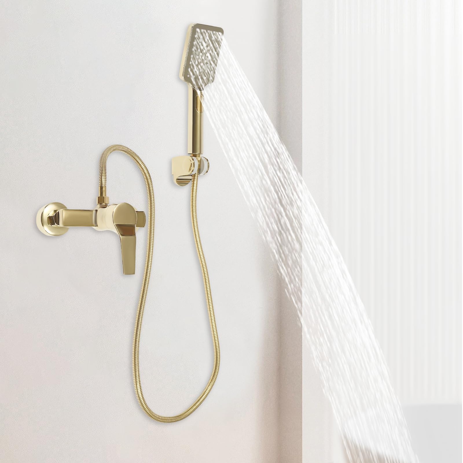 Colonne De Douche Avec Mélangeur Thermostatique Ensemble De Douche À Pluie Mural Douche À La Main Mode Chaud Et Froid Mode Double Sortie D'eau Convient Pour Salle De Bains Avec Douche Familiale Hôtel