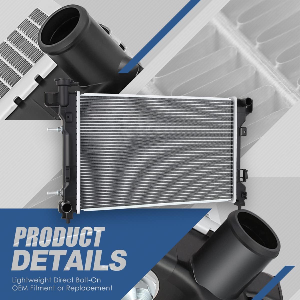 Auto Dynasty Radiator Compatible with 1991-1993 Dodge Dynasty Chrysler Imperial New Yorker 2.5L 3.0L 3.3L 3.8L AT, DPI 1109 Factory Style 1-Row Cooling Radiator, Aluminum Core