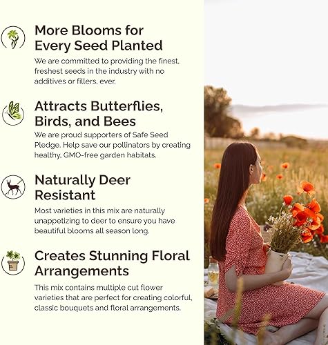 Miniatura 4 de Eden Brothers Pacific Northwest - Semillas mixtas de flores silvestres para plantar, 1 libra, más de 480,000 semillas con aciano, CA Bluebell  Atrae