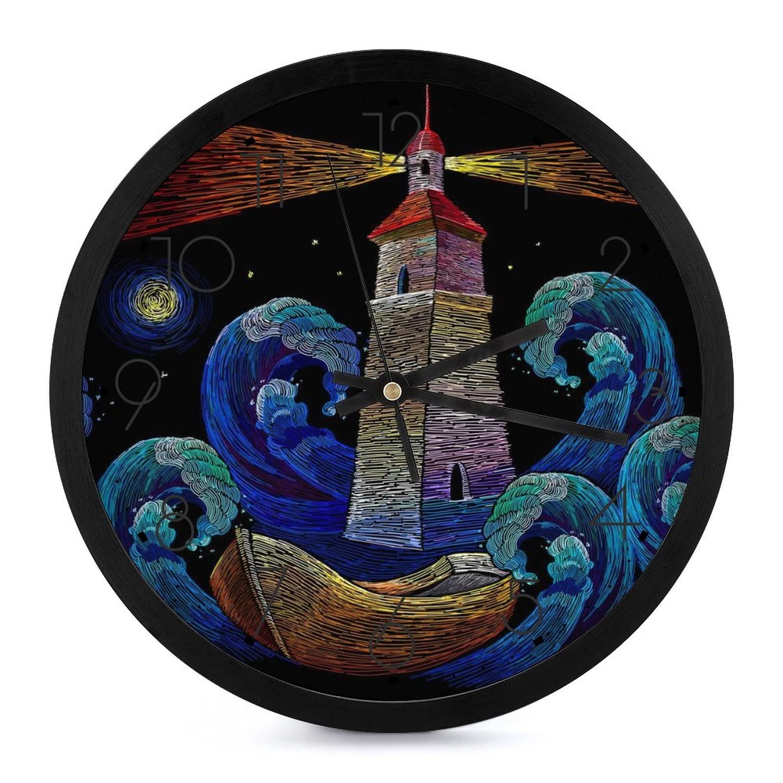 Horloge murale ronde haut de gamme 25.4cm comme phare décoratif de salon