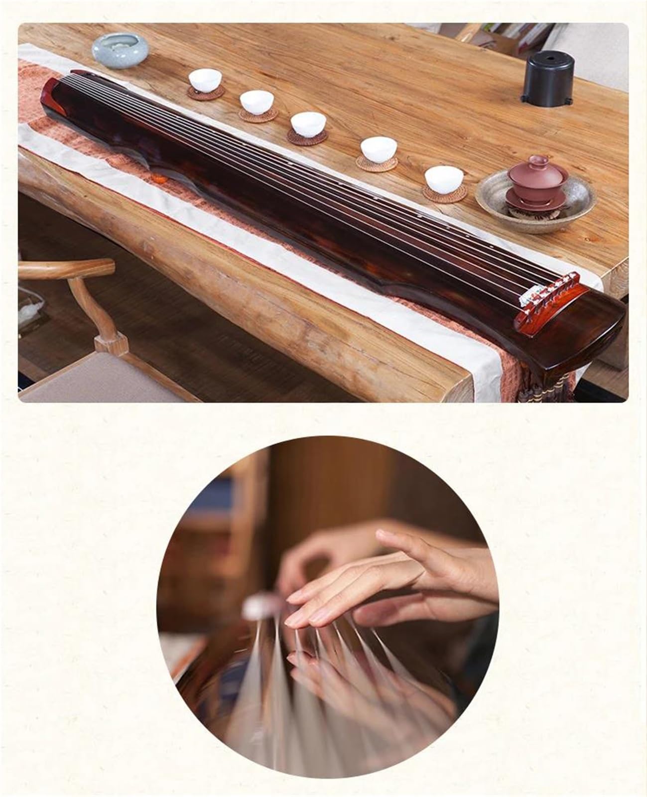 Brązowy Seven String Guqin Wykonany Ze Starego Drewna Paulowni Odpowiedni Dla Początkujących Guqin (chińska Cytra)