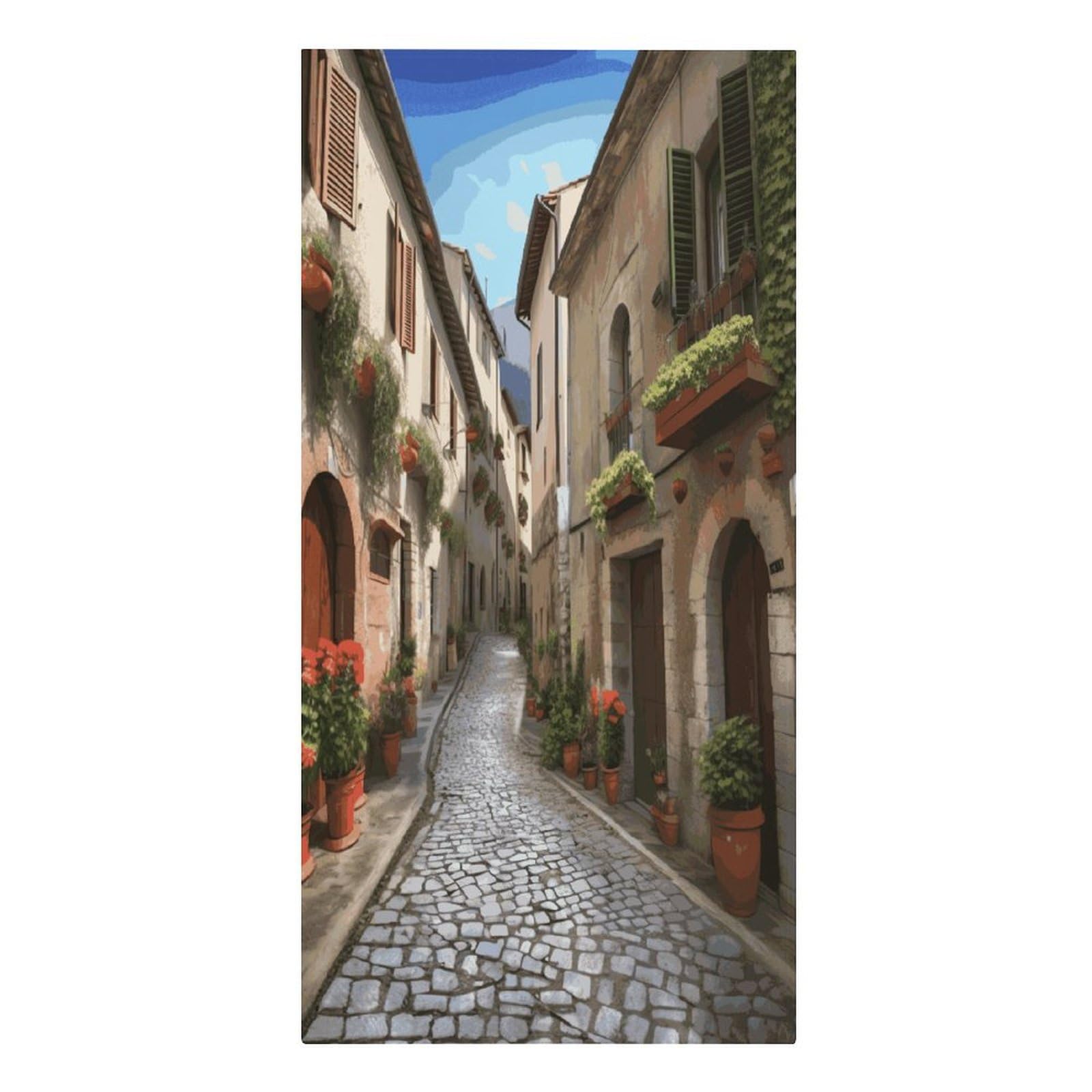 Fekiloot Men's Style Italian Town Street Large Beach Towel, Travel Towel For Adults Wo, Pool Towels For Beach, Camping, Swim Pool, Gym, Sports& Yoga 61.4"X30.3"