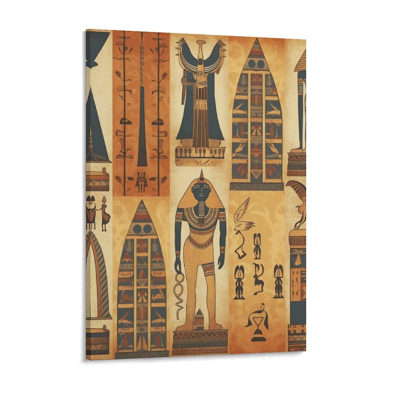 NTVOWPZO Ancient Egypt Tribe Series Canvas Wall Art for Bedroom 18x24inch Canvas Prints Artwork for Walls Modern Picture Artwork Painting for Living Room Aesthetic Wall Paintings for Bathroom Kitchen