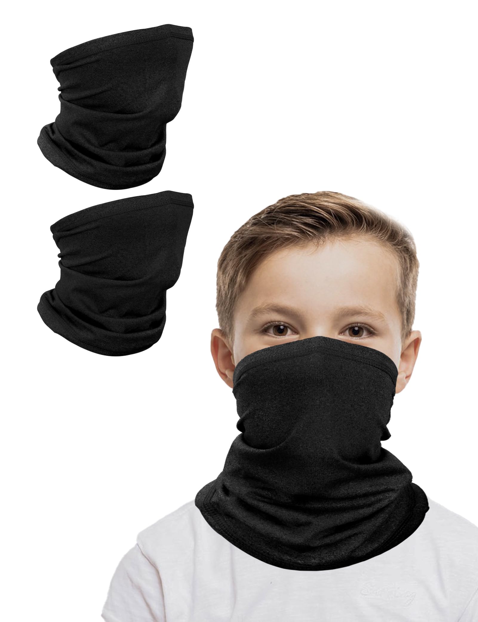 Kiiwah 2 Piezas Braga Cuello Fino para Niño Niña, Bufanda Niño Transpirable para Primavera Verano