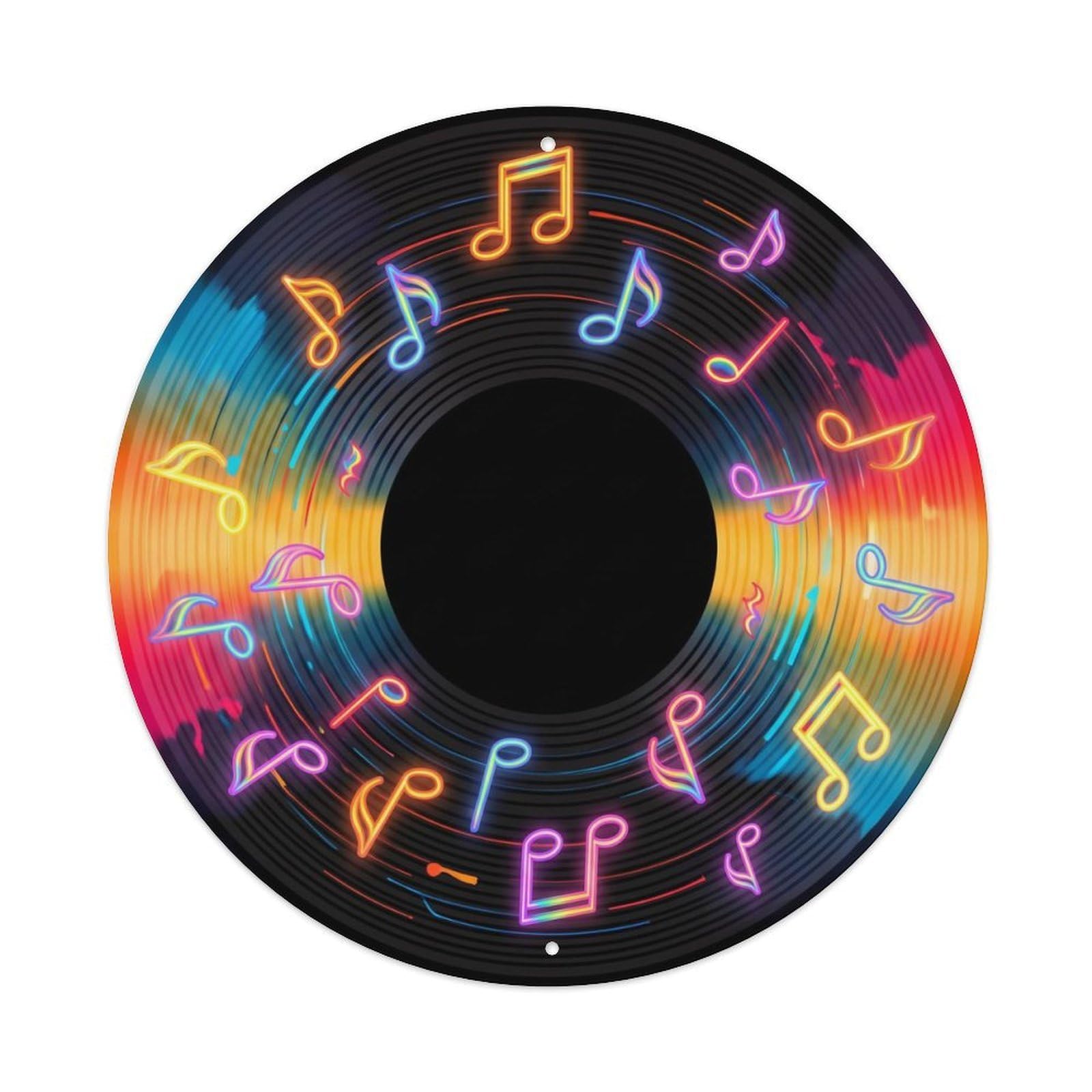 Colorful Music Vinyl Records Creative Rainbow Flow Metal Tin Sign
