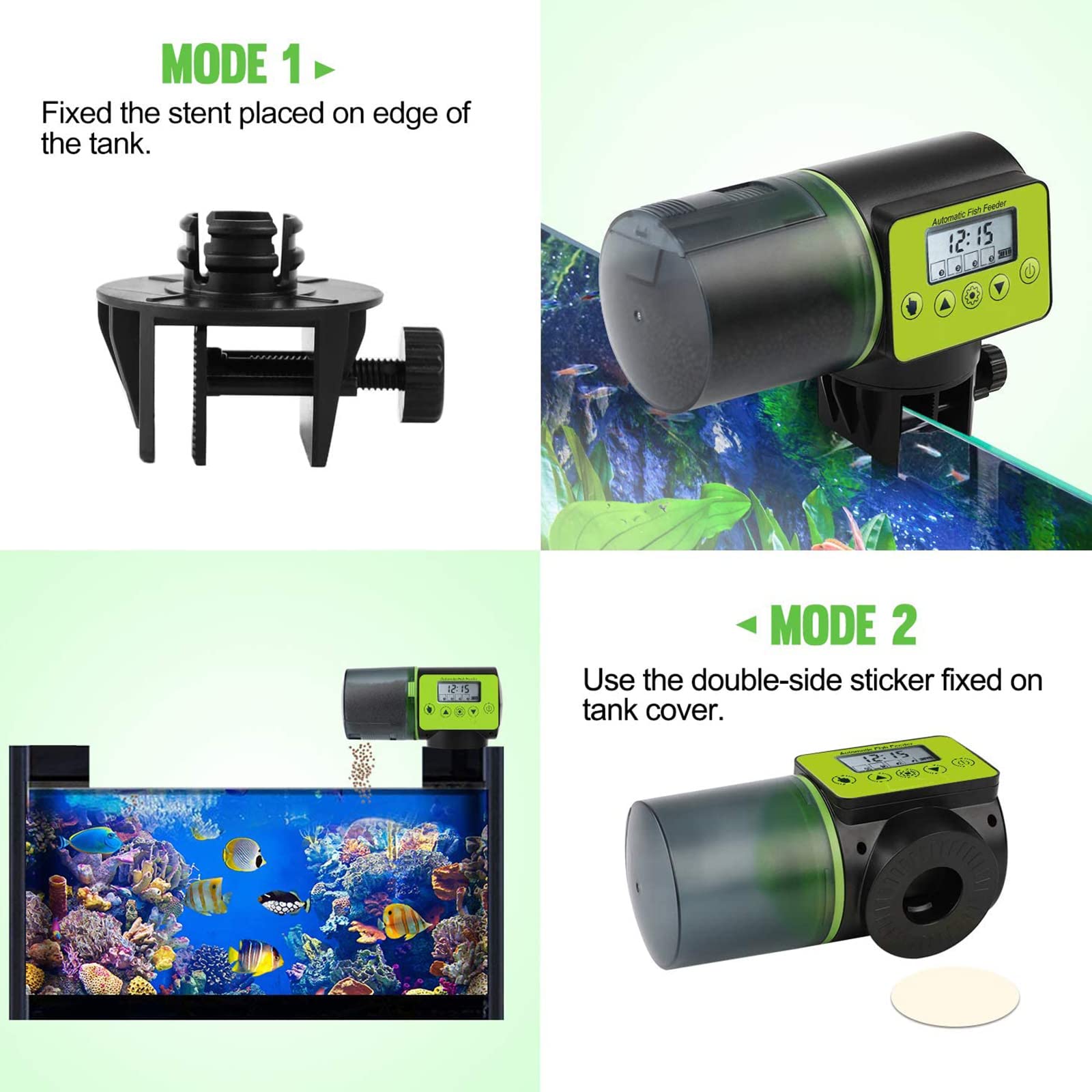 Distributore Automatico Cibo Pesci,200 Ml Alimentatore Automatico Acquario, Mangiatoia Acquario con Schermo LCD, Adatto per Acquario & Serbatoio per Pesci E Tartarughe