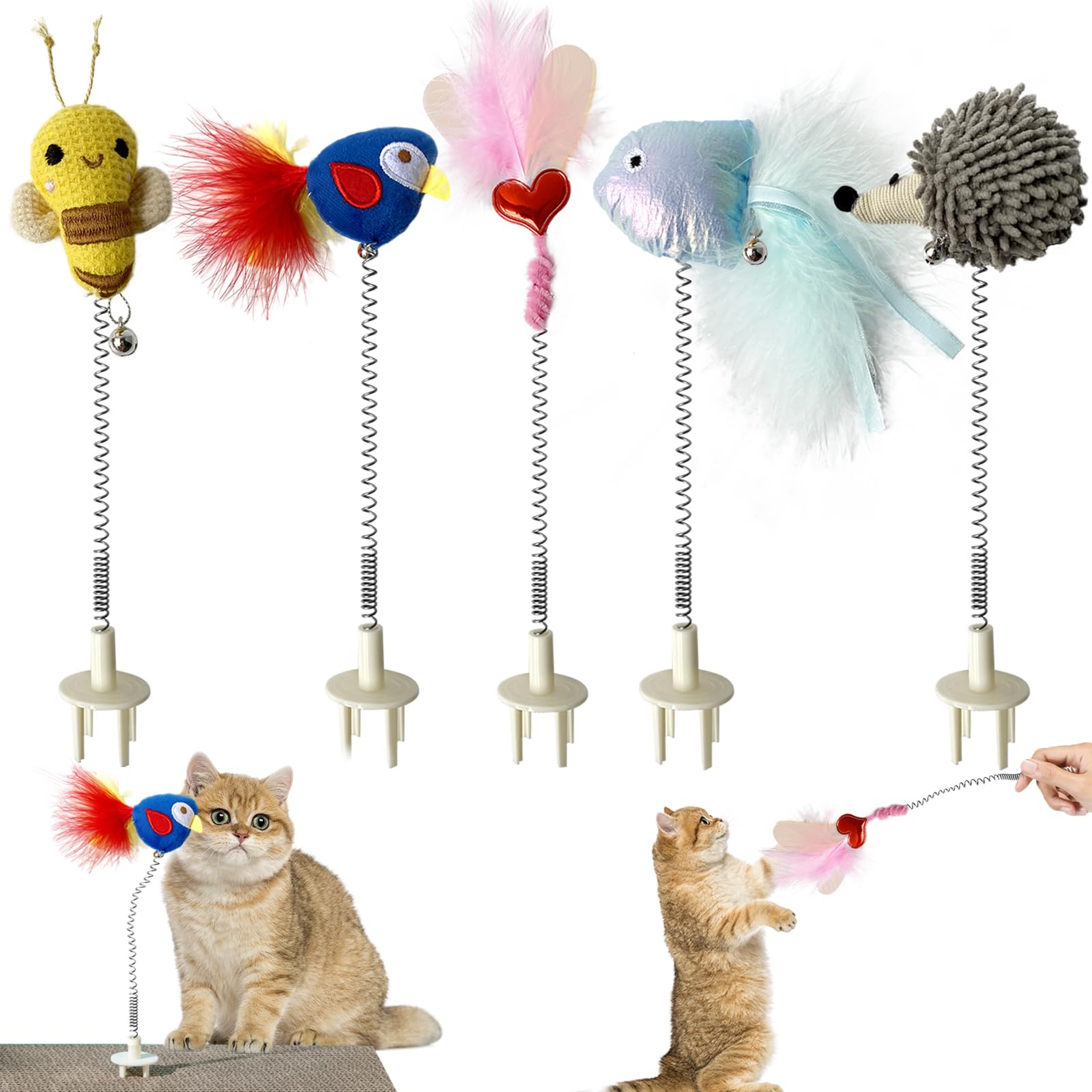5 juguetes para gatos, varita de juguete para gatos, juguetes rascadores para gatos, complementos rascadores para gatos y juguetes divertidos para gatos, juguetes divertidos para gatos, gati