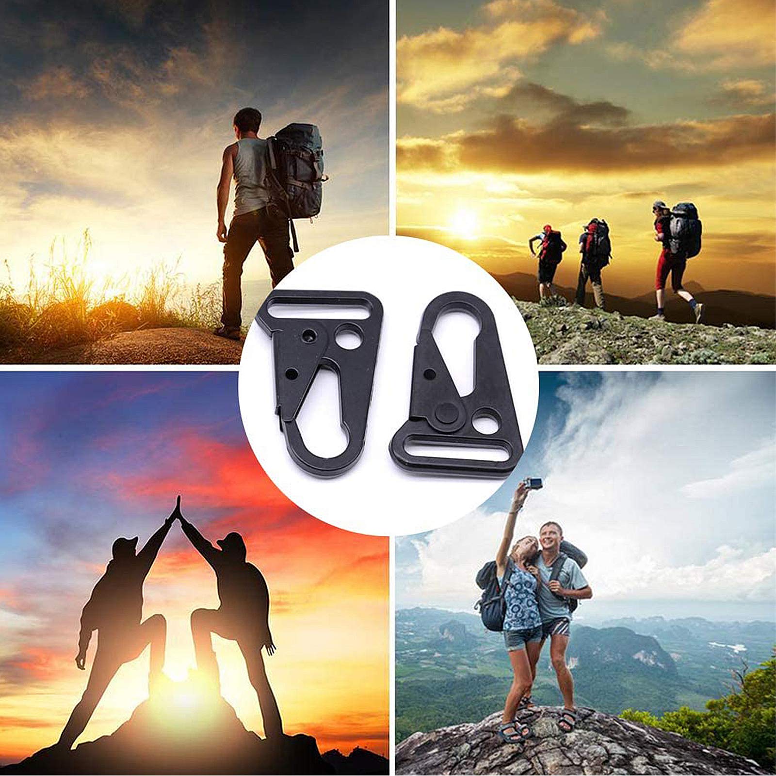 XURJUMI 5 Mousquetons Tactiques – Alliage Zinc, Boucle Ressort, Mini, Léger, Escalade, Camping, Randonnée, Sacs