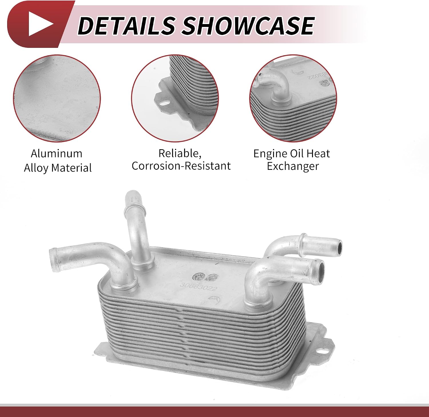 1 Pc Engine Oil Cooler for Volvo S40 2004-2012 Engine Transmission Oil Cooler No.30683022 Silver Tone Aluminum Alloy