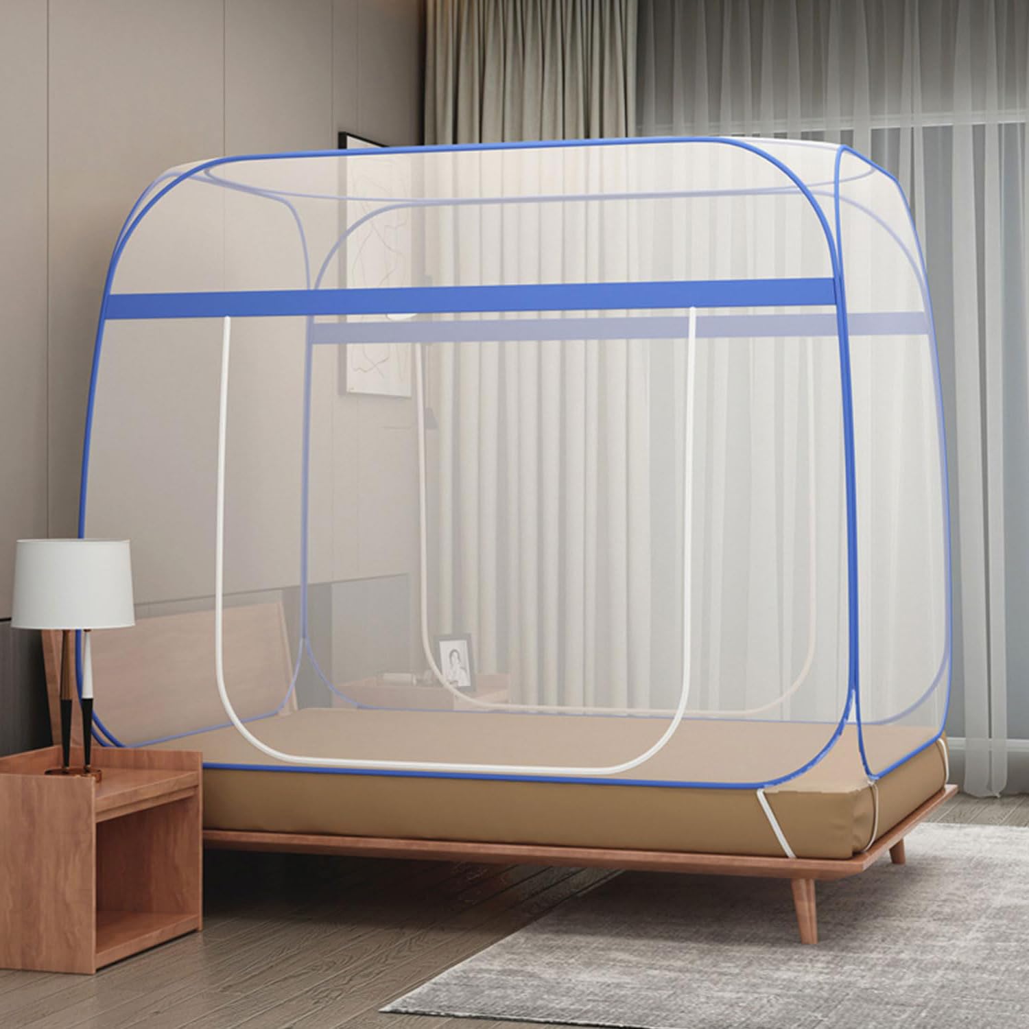 Moustiquaire de lit 180x200 cm grand format pliable pour protéger toute la famille cet été