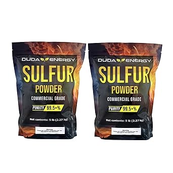Duda Energy 10 lb 2 x 5 lb Bags Yellow Sulfur Powder Fertilizer, Commercial Grade, Elemental