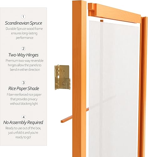 Miniatura 5 de Red Lantern 6 ft. Tall Zen Shoji Screen - Honey - 6 Panels Miel,Negro -,Rosewood,Natural,https://www.amazon.com/dp/undefined