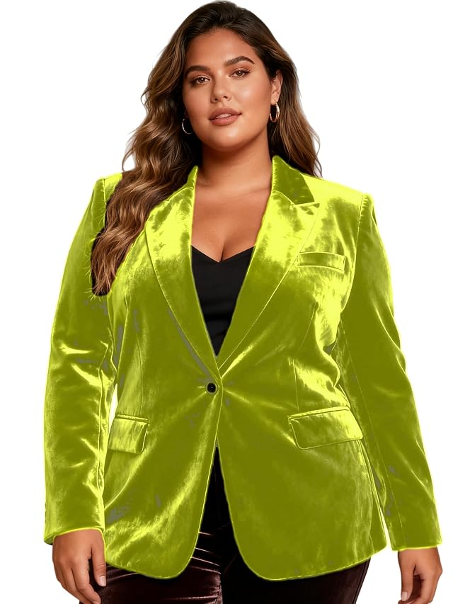 Fall Winter Velvet Jacket Women Blazers Trendy Business Casual Button Up Outerwear Office Work Party