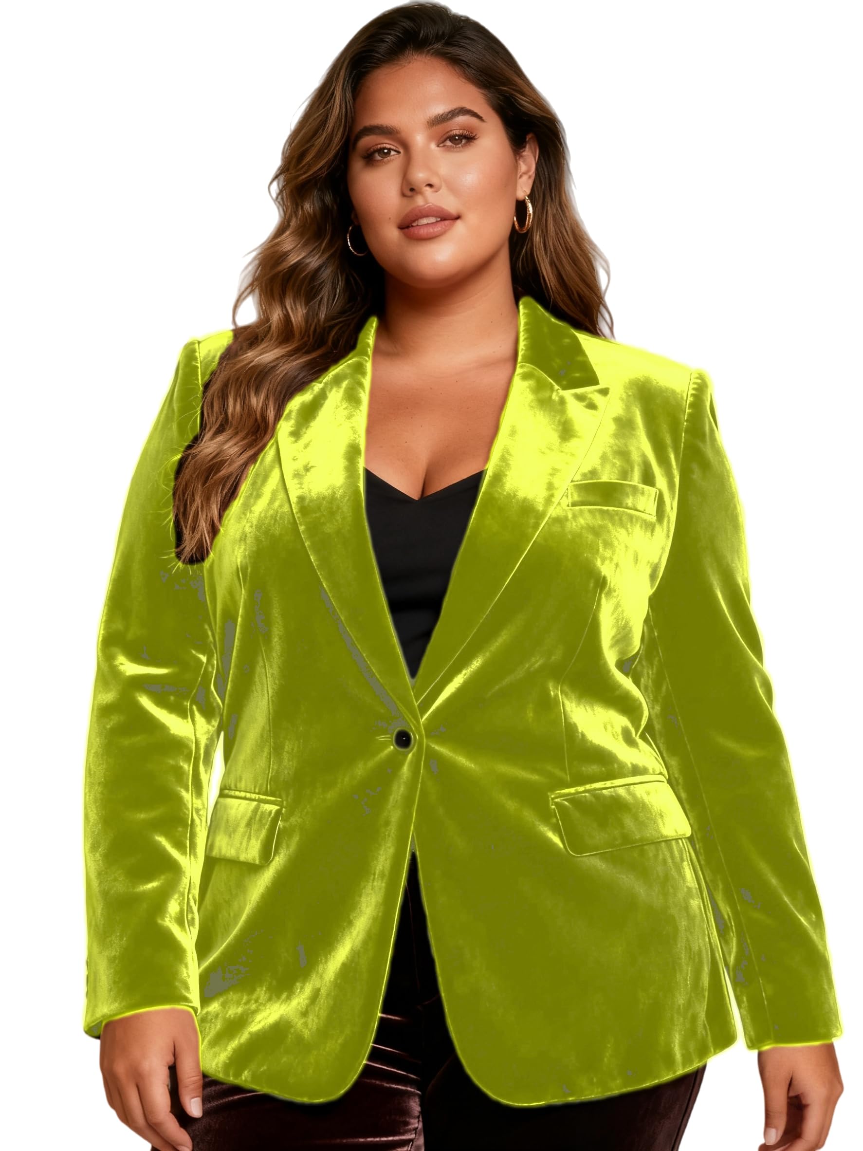 Fall Winter Velvet Jacket Women Blazers Trendy Business Casual Button Up Outerwear Office Work Party