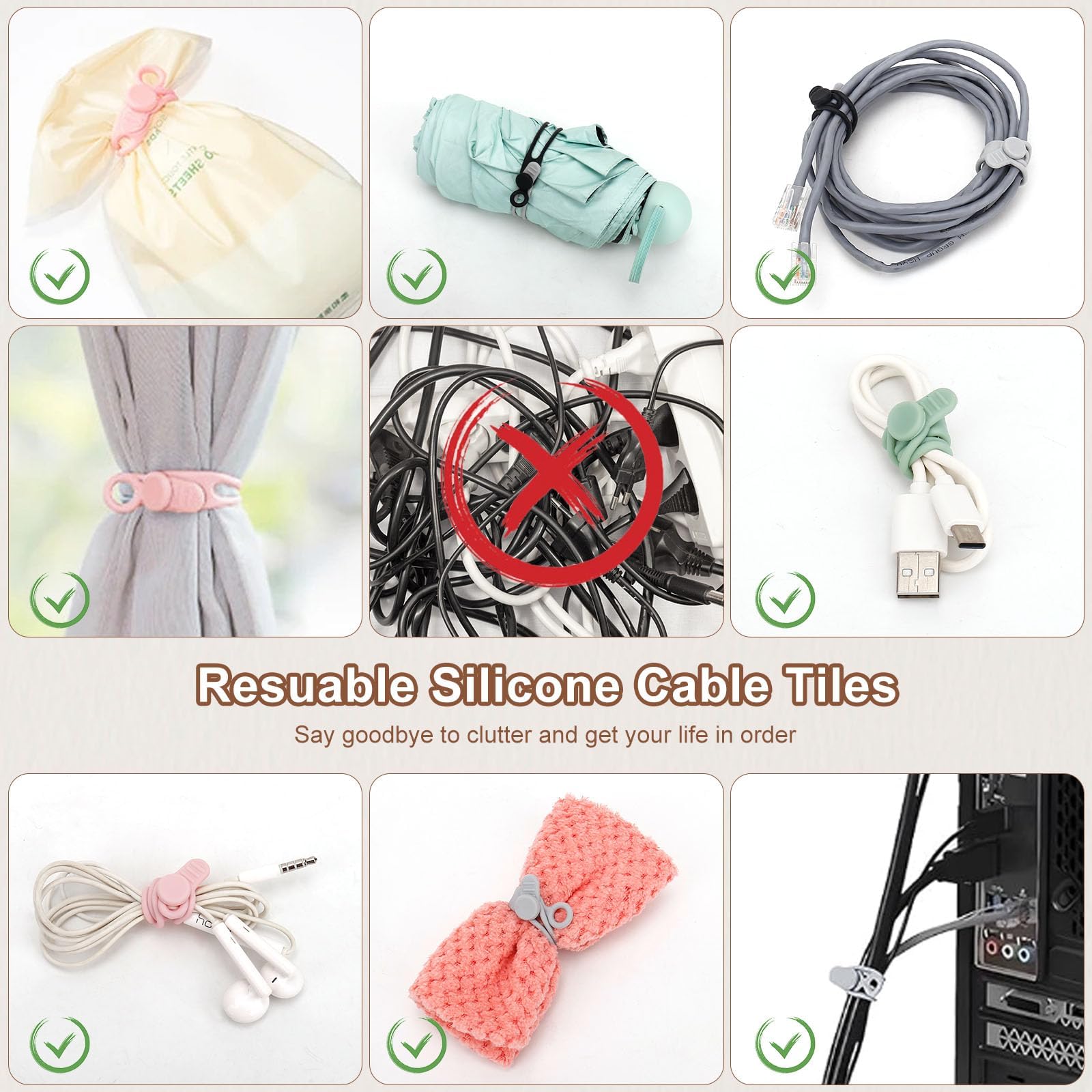 4 Pochettes Silicone Pour Câbles - Range écouteurs, Câbles, Clés - Multifonction - Transport Facile