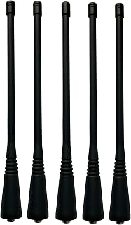 UHF 403-520MHz Whip Antenna PMAE4016 for Motorola CP040 CP185 CP200 CP200D CP200XLS GP300 EX500 EX600CT250 PR400 HT750 HT1250 Portable Two-Way Radio (Pack of 5)