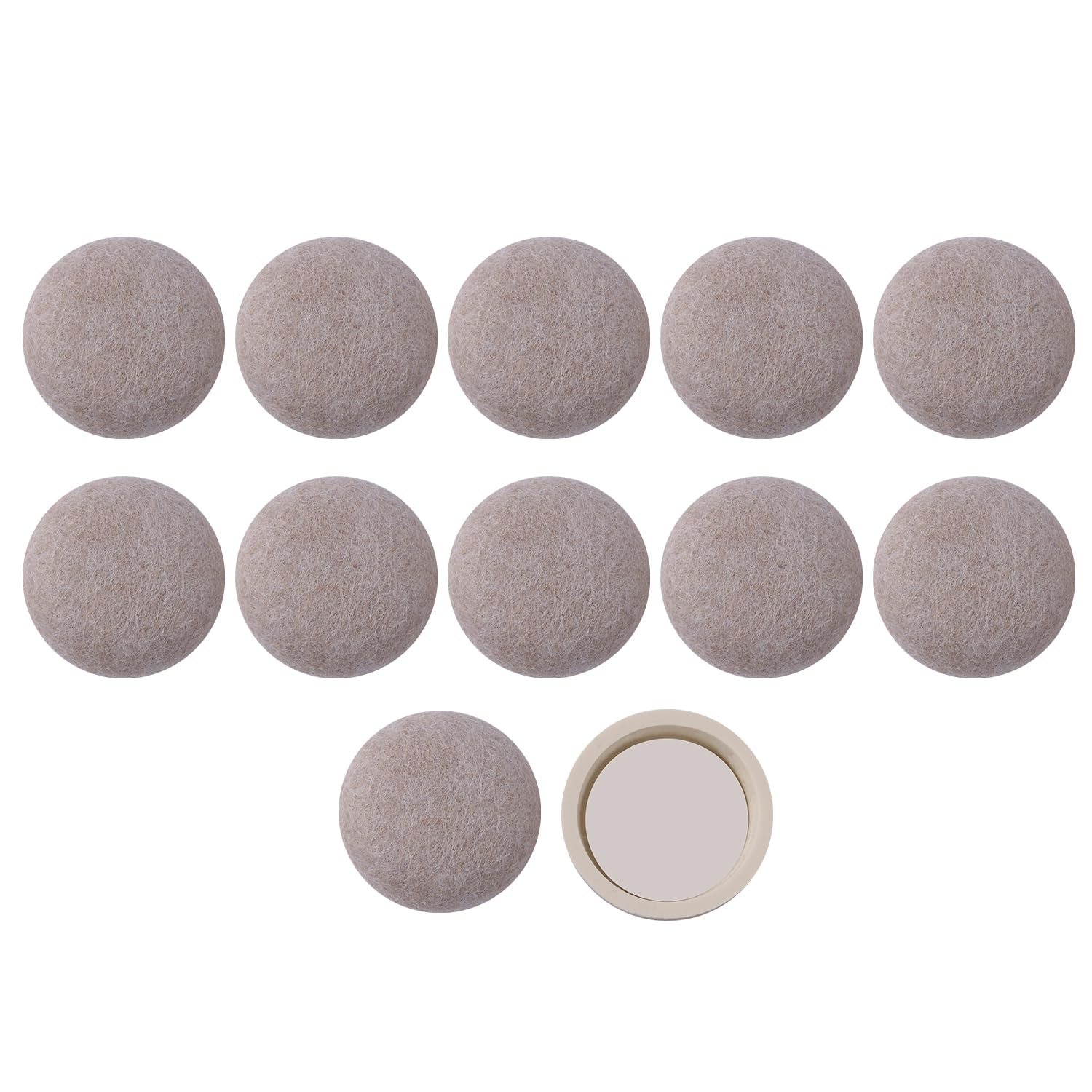 YIEMI Furniture Sliders,25mm Round Table and Chair Leg Felt Sliding Pads for Easy Moving on Carpet Hardwood (12pcs,Beige)