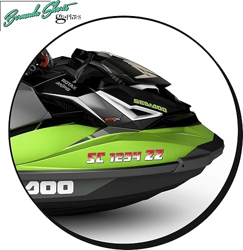 Miniatura 6 de Números de registro de barcos X2 GR  Paquete de 2  Calcomanías de registro estatal personalizadas  Calcomanías de vinilo para barcos de barco con