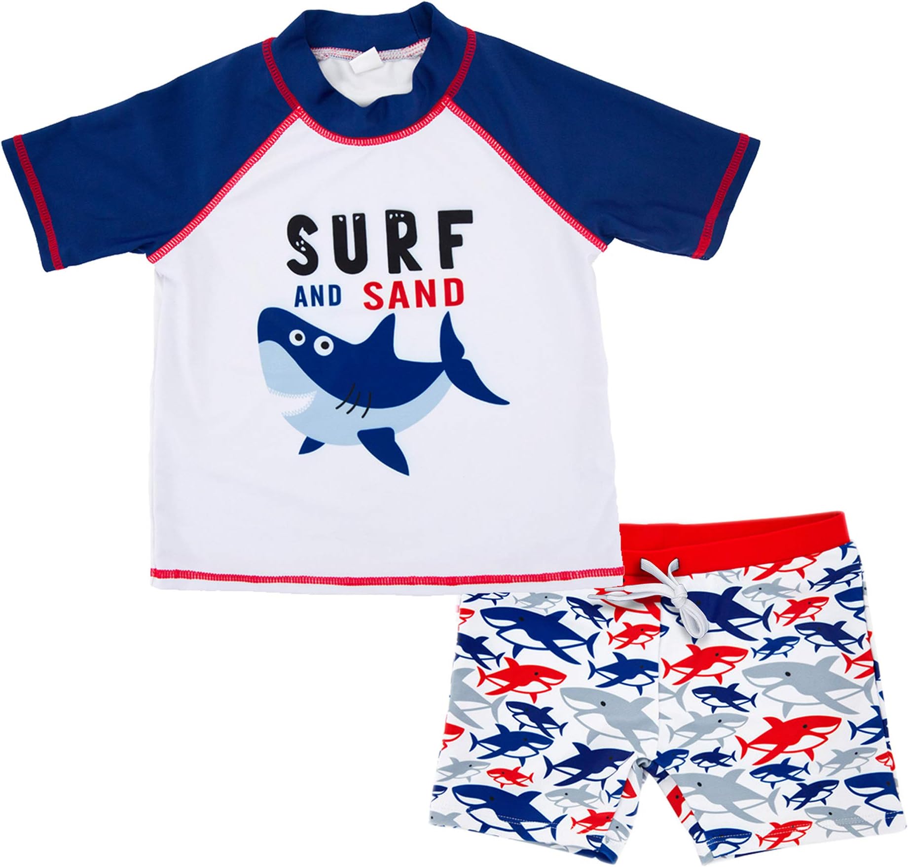 Vegaltair Little Toddler Boy's 2-Piece Swimsuit Trunk and Rashguard Ages 2-6 Years