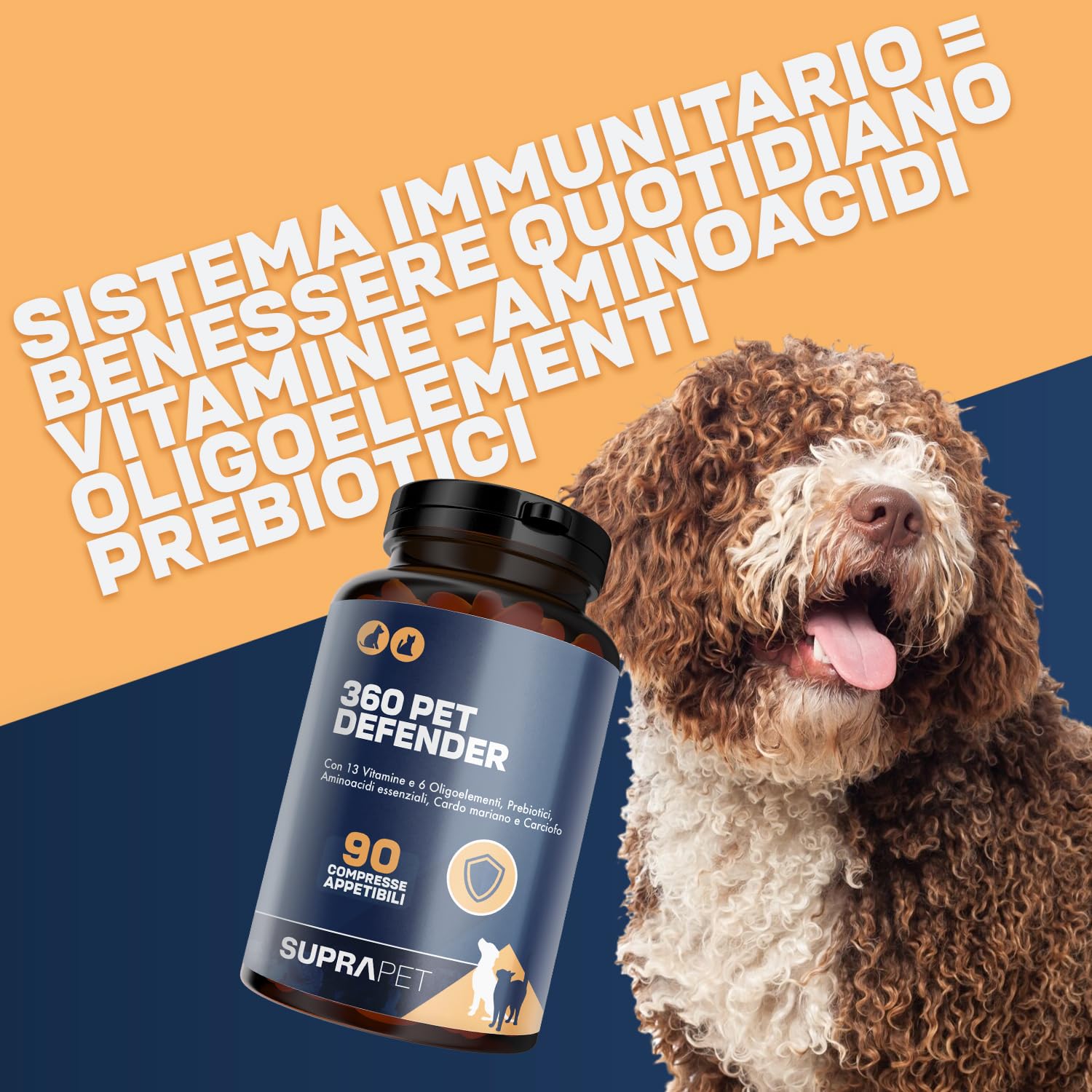 Multivitaminico Cani e Gatti 180 Compresse Appetibili - Per Sistema Immunitario, Articolazioni, Pelo con 13 Vitamine, 6 Minerali, Aminoacidi Essenziali, Cardo Mariano e Carciofo, 360 Pet Defender