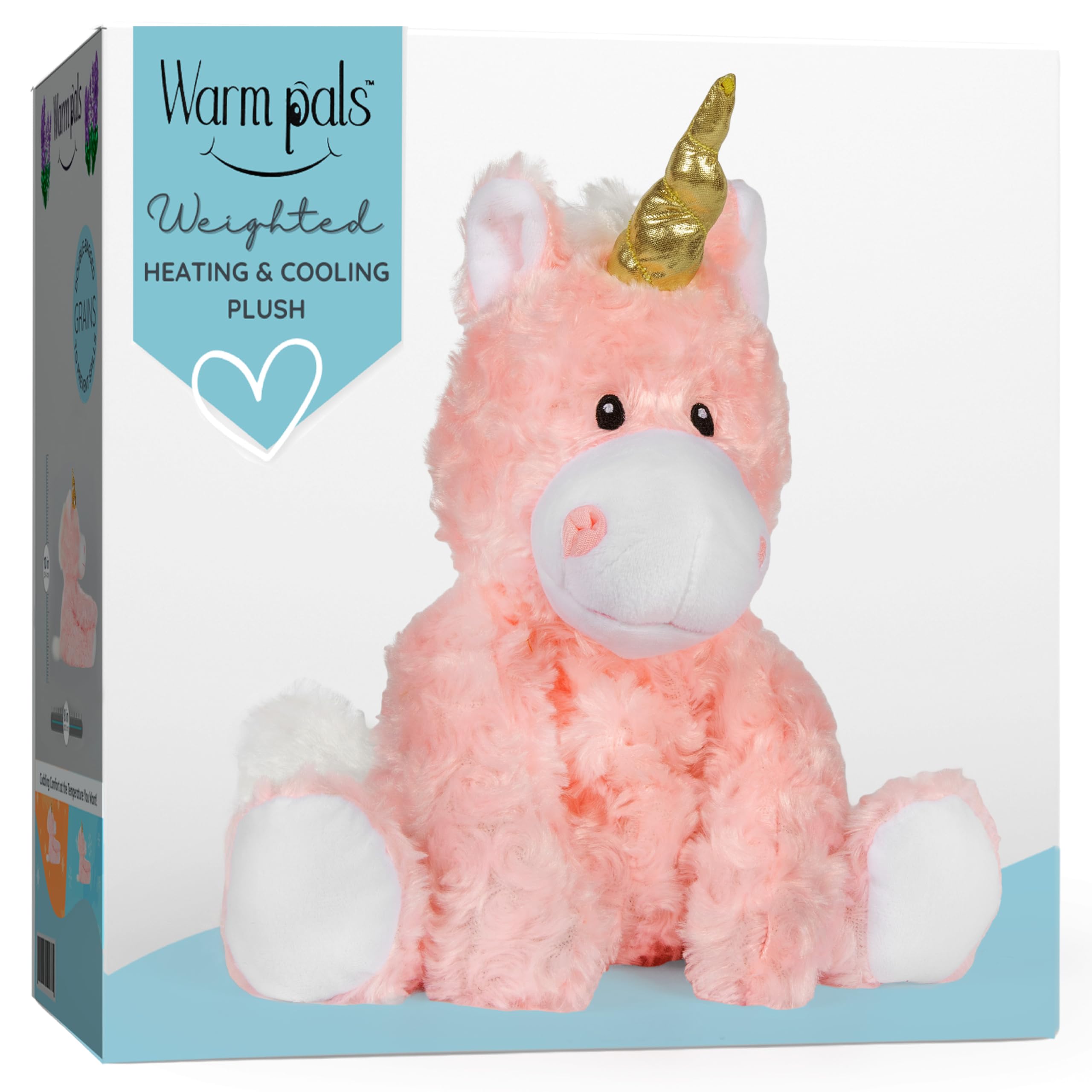 1i4 Group Warm Pals - Princess Pink Unicorn - Cozy Microwavable Lavender Scented Plush Toys - Heated Stuffed Animal - Heatable Coolable Bedtime Comfort Plushie