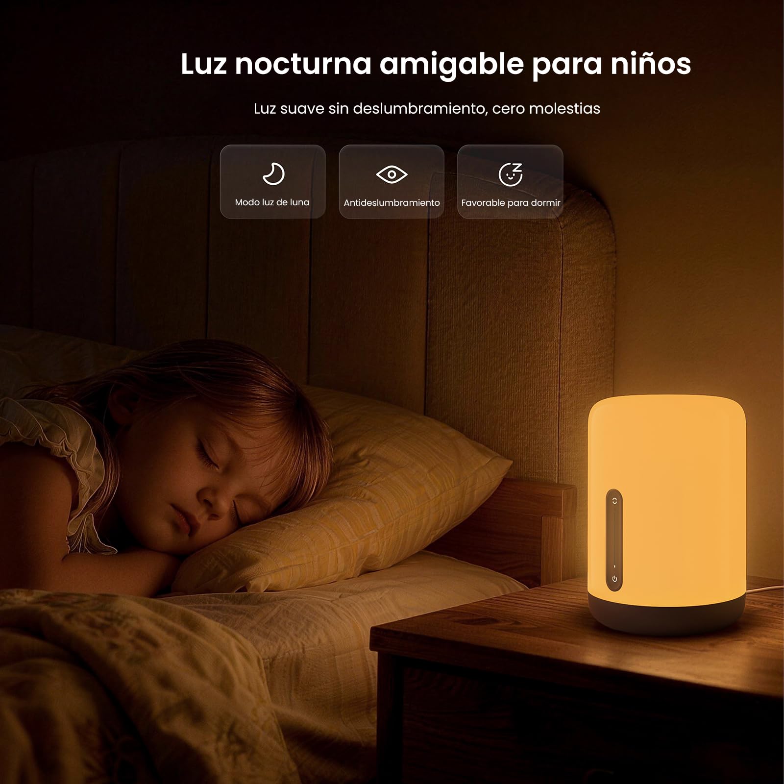 Yeelight Lámpara de Mesilla LED Táctil Regulable, Lámpara de Mesa Inteligente con Matter, Luz Nocturna 2700K–6500K y RGB DIY, Compatible con Apple Home, Alexa, Google Home y SmartThings para Salón