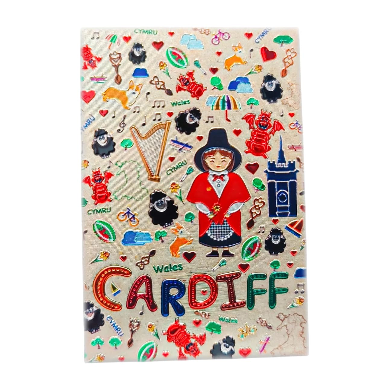 Cardiff Art Magnet | Stylish Decorative Magnet Featuring Artistic Cardiff Design | Souvenir of Wales’ Capital City for Fridge Decor & Travel Collectors