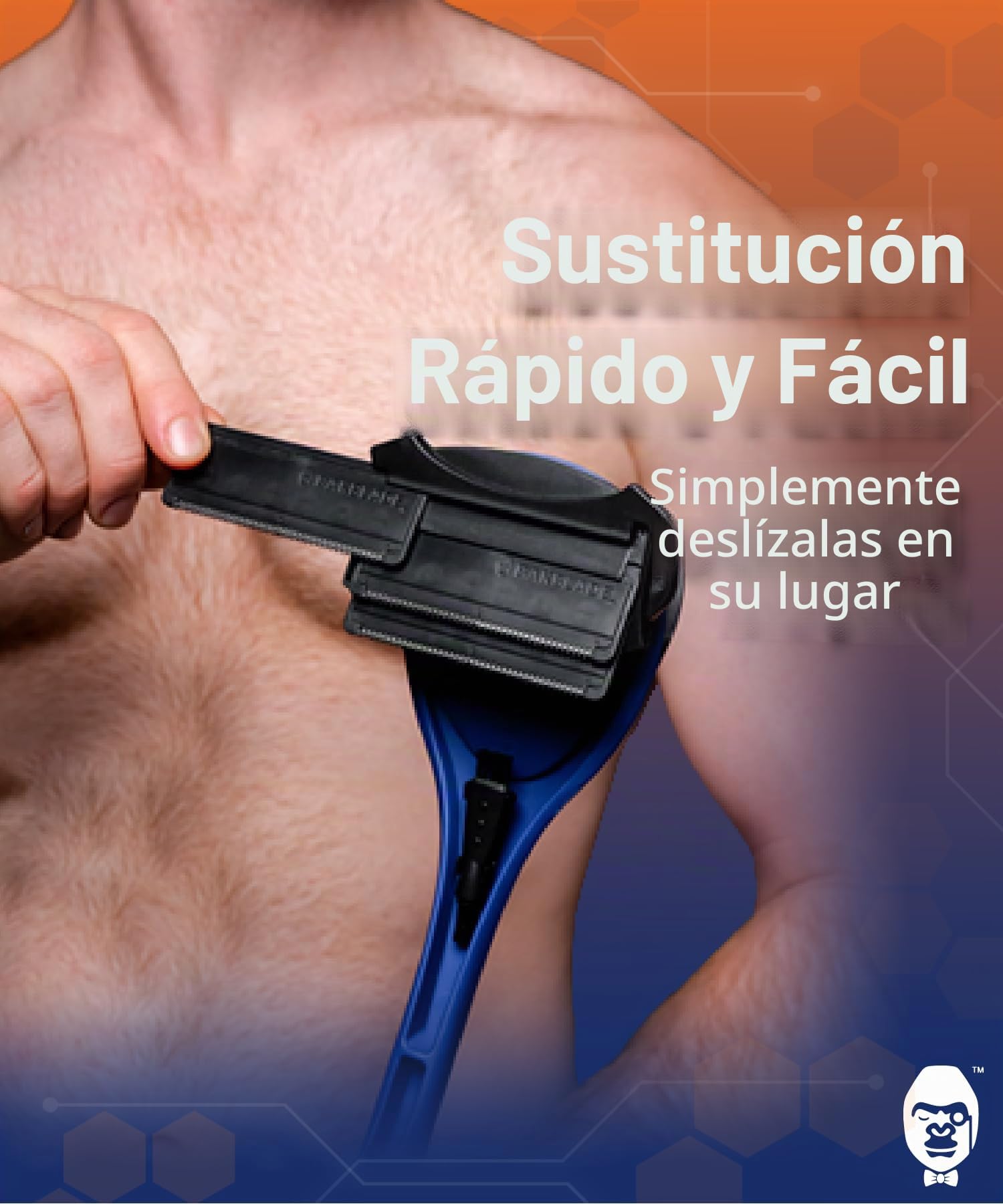 Cuchillas BakBlade Para Modelos 2.0 Y 3.0 (Pack De 12) | Tecnología De Seguridad Dryglide, Recubrimiento De Titanio, Uso En Seco O Mojado, Cambio Fácil, Dura 5-7 Afeitados