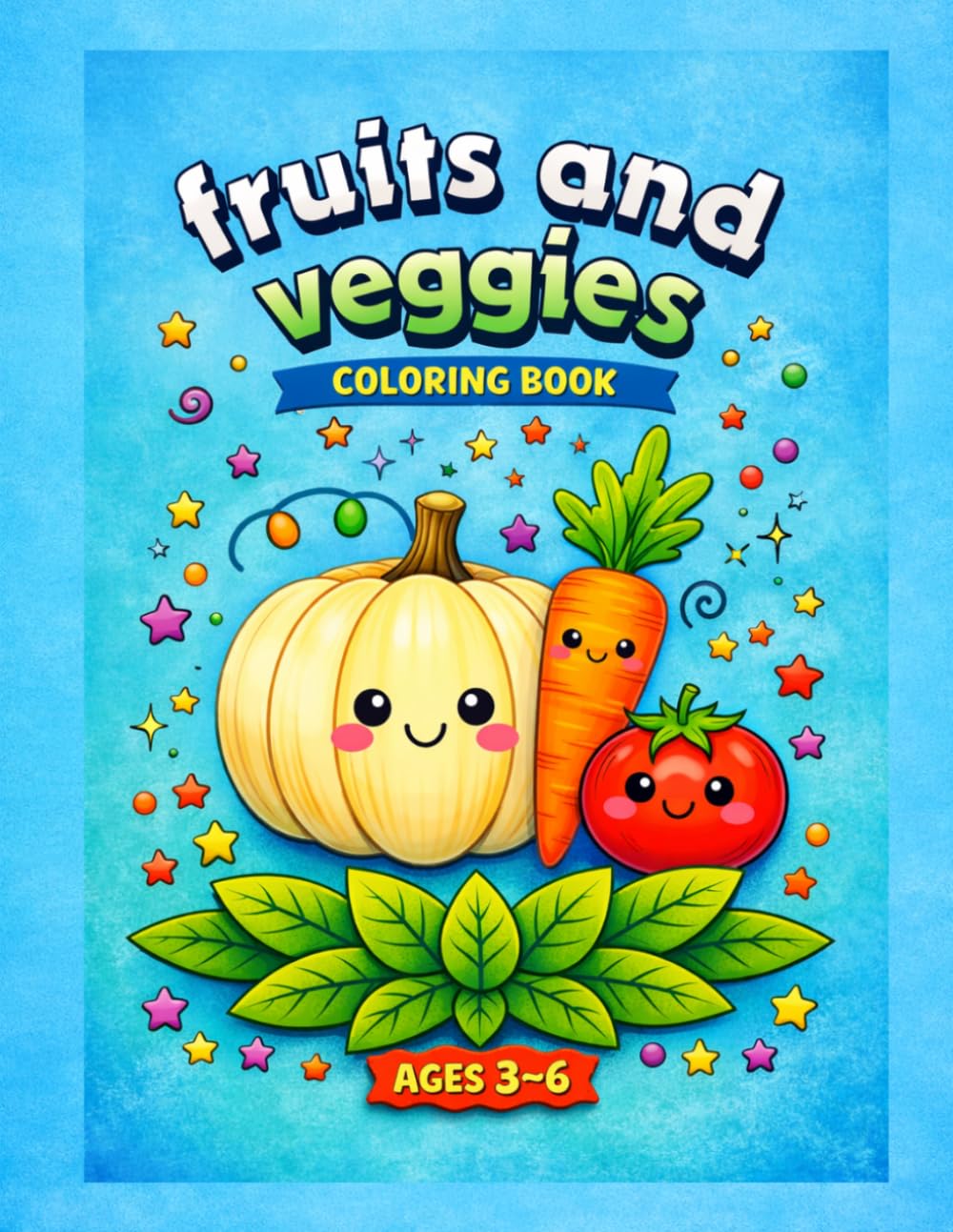 Fruits and veggies.: Coloring book.