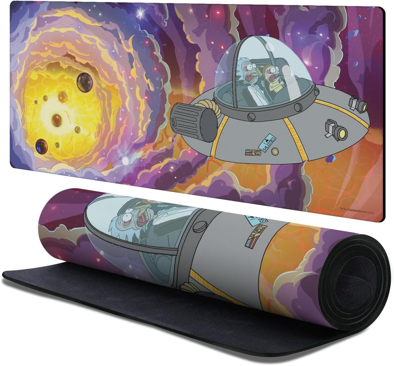 Head Case Designs Officially Licensed Rick and Morty Space Cruiser Graphics 37.4 x 15.75 x 0.16 inches (900 x 400 mm) - XL Gaming Office Desk PC Keyboard Mouse Mat Pad