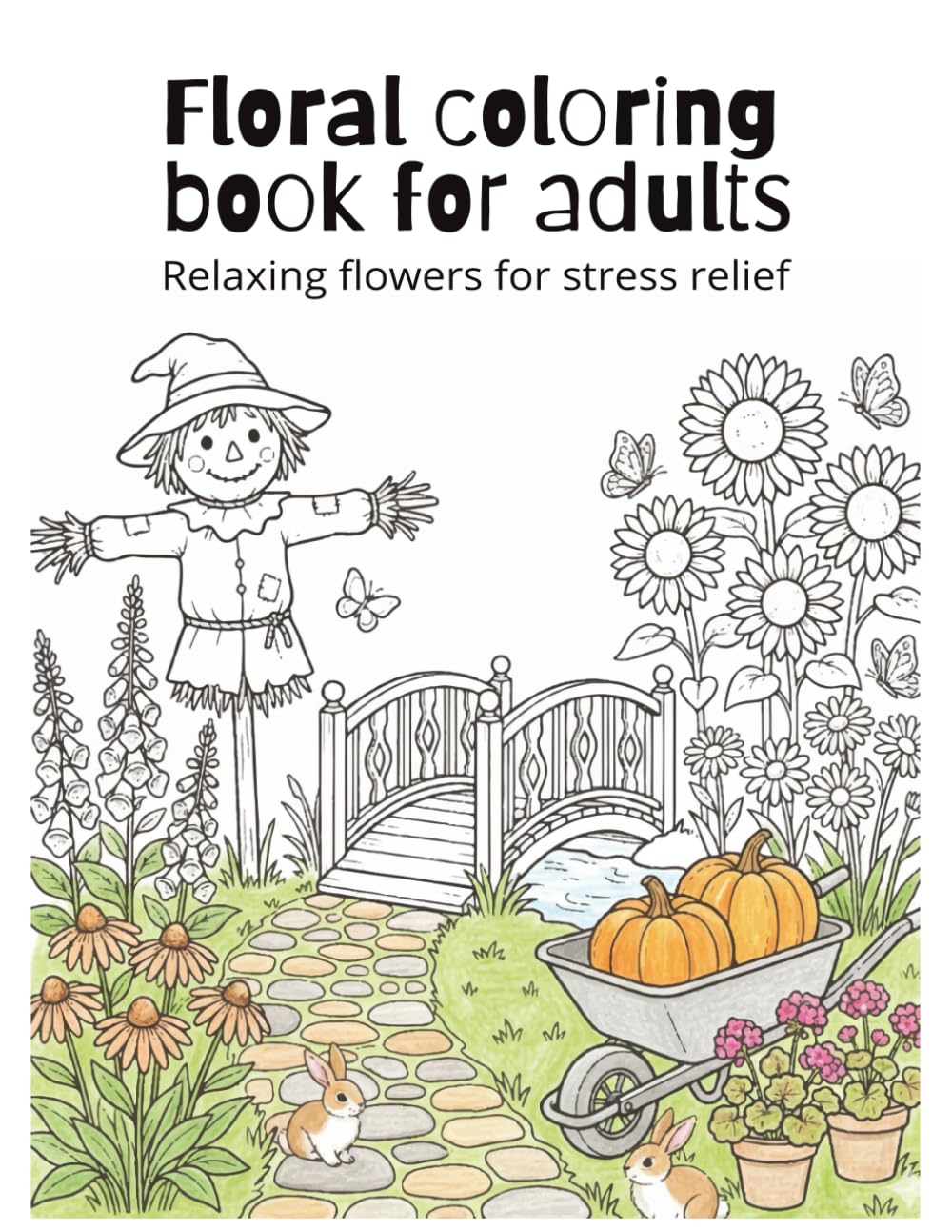Floral coloring book for adults: Relaxing flowers for stress relief