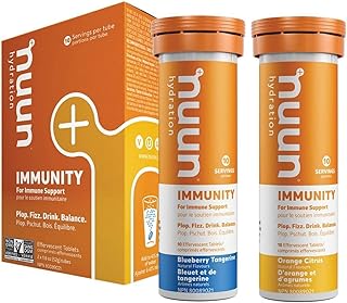 Nuun Immunity: Immune Support Hydration Supplement, 2 Tubes (20 Servings), Mixed Flavour Pack, Electrolytes, Antioxidants, Vitamin C, Zinc, Turmeric, Elderberry, Ginger, Echinacea