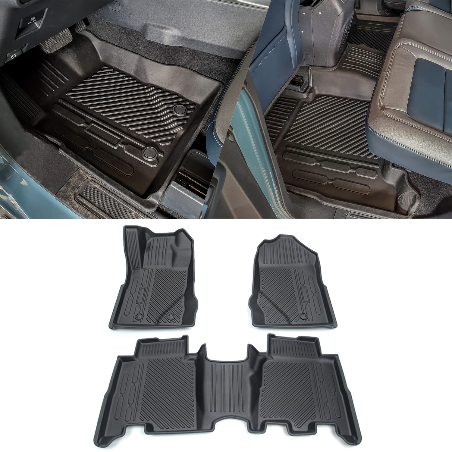 Photo 1 of DOOD Fit for 2022 2023 Bronco 4 Door Floor Mats Aftermarket Accessories, for Ford Bronco Floor Liners Carpet All Weather Mat Rear Cargo Liner TPE Floor Protection Covers Fits Bronco 2021-2022